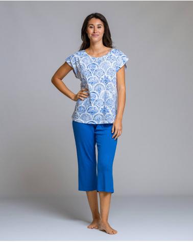 PIJAMA MUJER SEÑORETTA PANTALON LARGO 261117 TALLAS: m, l; COLOR: azul Temporada: verano 2026 - Toda la lencería de