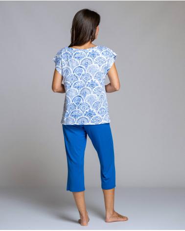 PIJAMA MUJER SEÑORETTA PANTALON LARGO 261117 TALLAS: m, l; COLOR: azul Temporada: verano 2026 - Toda la lencería de