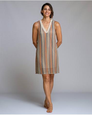VESTIDO SIN MANGAS CROCHET ESPECIAL SEÑORETTA 261155 TALLAS: m, l; COLOR: unico Temporada: verano 2026 - Ropa de mujer 