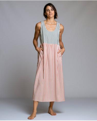 VESTIDO LARGO SEÑORETTA RAYAS 261177 TALLAS: s, m, l, xl; COLOR: unico Temporada: verano 2026 -   - PEPI GUERRA