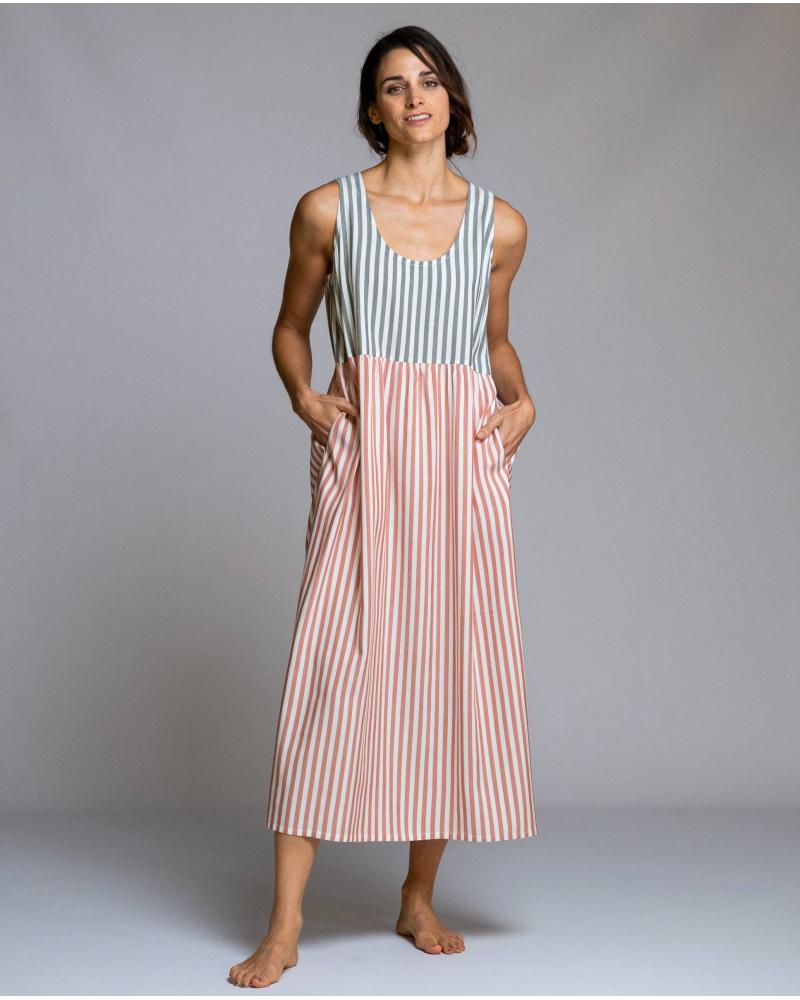 VESTIDO LARGO SEÑORETTA RAYAS 261177 TALLAS: s, m, l, xl; COLOR: unico Temporada: verano 2026 -   - PEPI GUERRA