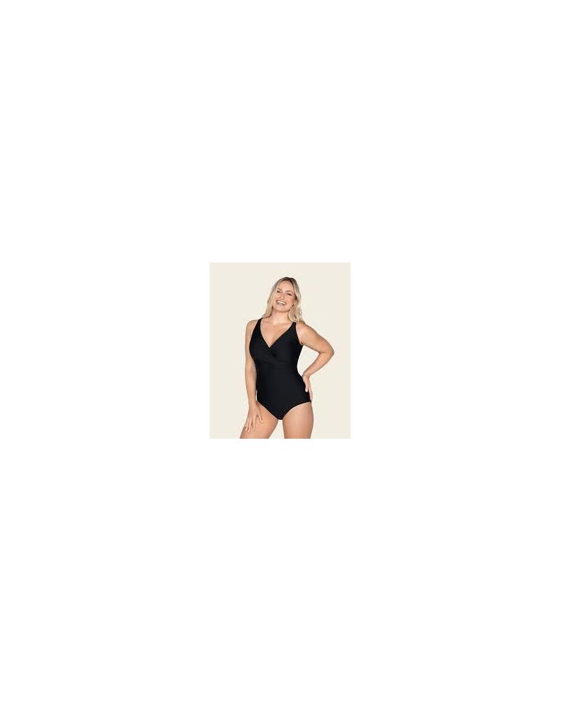 BAÑADOR LEONISA REDUCTOR 19A071R CRUZADO TALLAS: l, xl; COLOR: negro Temporada: verano 2026 - Colección Baño Mujer