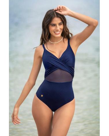 BAÑADOR LEONISA REDUCTOR 19A124F MALLA TALLAS: m, l, xl; COLOR: marino Temporada: verano 2026 - Colección Baño Mujer