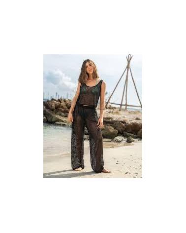 CONJUNTO LEONISA REJILLA PANTALON LARGO