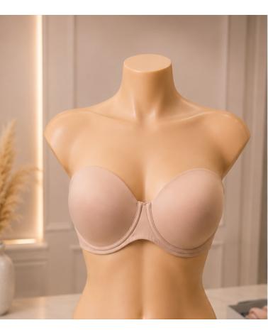SUJETADOR PRIMA DONNA SIN TIRANTES FIGURAS 0263258 COPA E COLOR: negro, pouwder rose; TALLAS: 90, 95, 100, 105