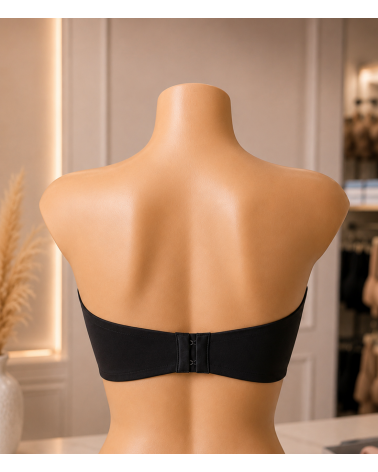 SUJETADOR PRIMA DONNA SIN TIRANTES FIGURAS 0263258 COPA E COLOR: negro, pouwder rose; TALLAS: 90, 95, 100, 105