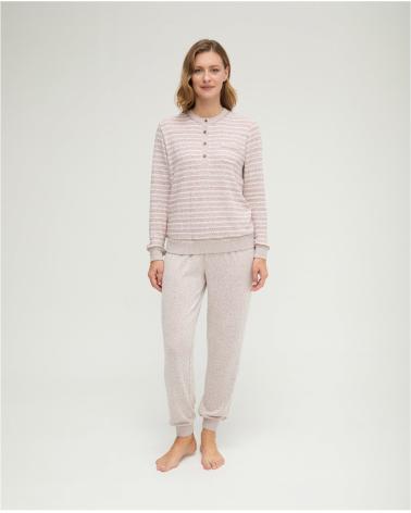 PIJAMA MUJER LOHE VIGORE RAYAS Y261116