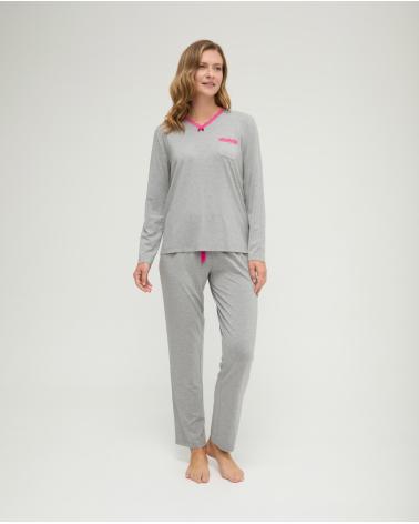 PIJAMA MUJER LOHE VIGORE PICO PUNTILLA Y261109