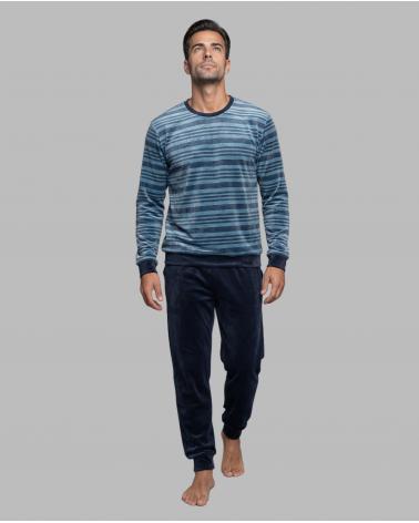 SOY MEN'S STRIPED VELOUR PYJAMAS 262621