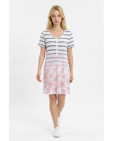 EGATEX WOMEN'S STRIPED & FLORAL COTTON NIGHTDRESS 121419